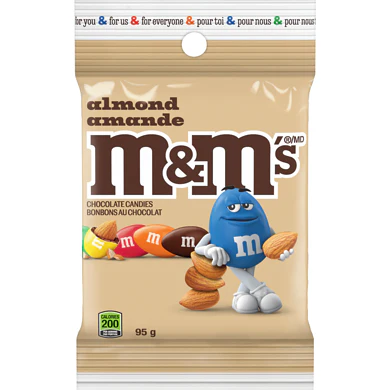 M&M Almond Peg Bag 95G